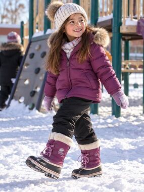 SOREL Plum Purple & Black Waterproof Winter Snow Boots Size 3